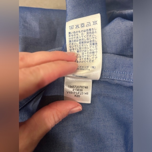 Lands End Button Down Shirt Mens 16-36 Tall Supima Cotton Traditional Fit Blue - Picture 5 of 9